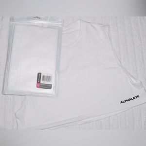Alphalete Heavy Cotton Cropped Cut Off - White